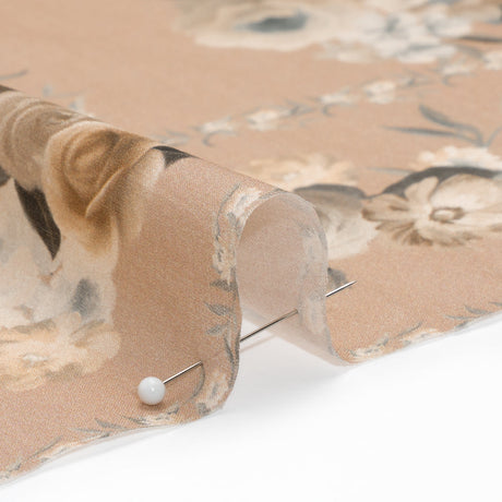 Mood Exclusive Dusty Rose Prosaic Petals Cotton Voile Panel