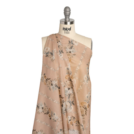 Mood Exclusive Dusty Rose Prosaic Petals Cotton Voile Panel