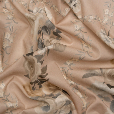 Mood Exclusive Dusty Rose Prosaic Petals Cotton Voile Panel