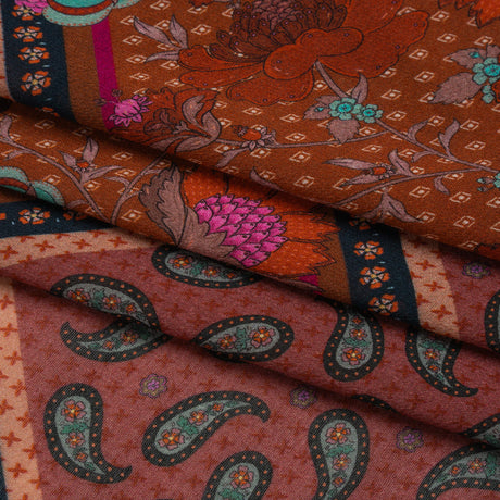 Mood Exclusive Red Busy in Bloom Viscose Georgette