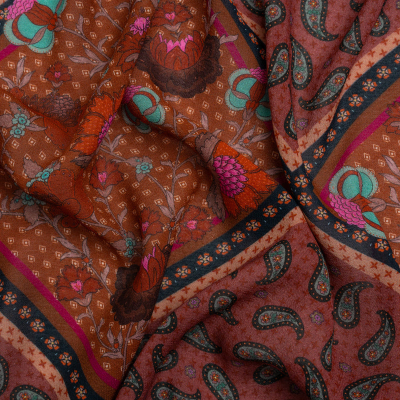 Mood Exclusive Red Busy in Bloom Viscose Georgette