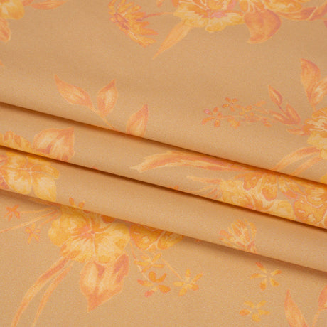 Stretch Cotton Poplin Print - Beige and Yellow Floral - Mood Exclusive Easy Eleanor