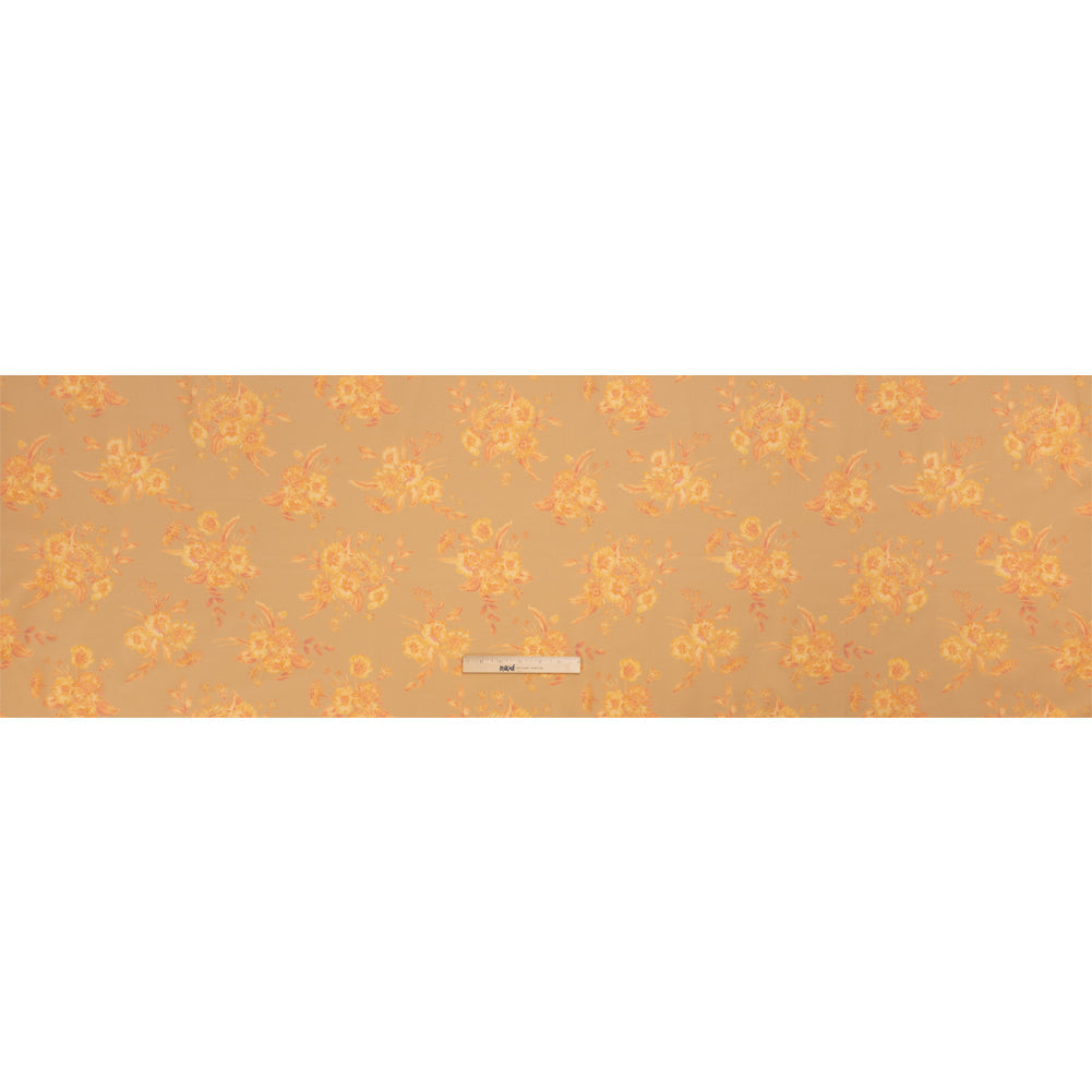 Stretch Cotton Poplin Print - Beige and Yellow Floral - Mood Exclusive Easy Eleanor