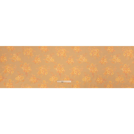 Stretch Cotton Poplin Print - Beige and Yellow Floral - Mood Exclusive Easy Eleanor