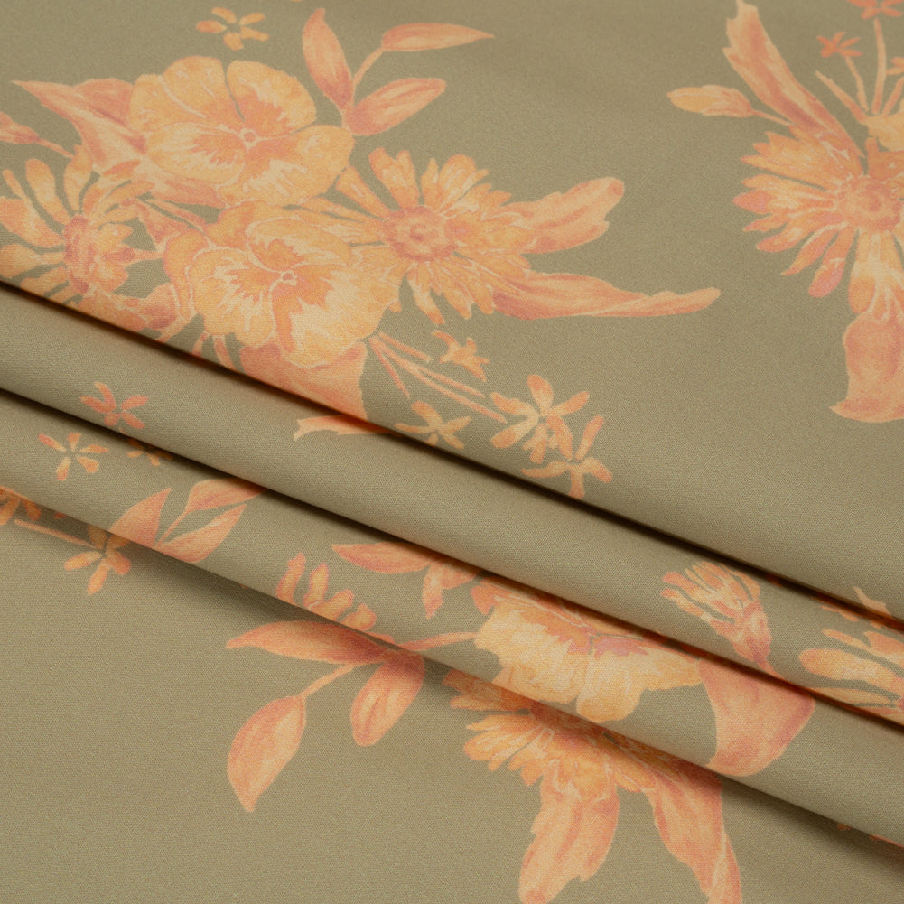 Stretch Cotton Poplin Print - Sage and Yellow Floral - Mood Exclusive Easy Eleanor