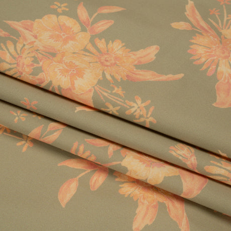 Stretch Cotton Poplin Print - Sage and Yellow Floral - Mood Exclusive Easy Eleanor