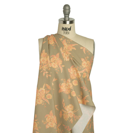 Stretch Cotton Poplin Print - Sage and Yellow Floral - Mood Exclusive Easy Eleanor