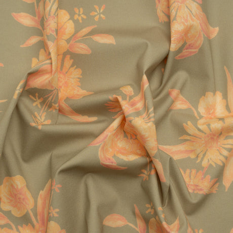Stretch Cotton Poplin Print - Sage and Yellow Floral - Mood Exclusive Easy Eleanor