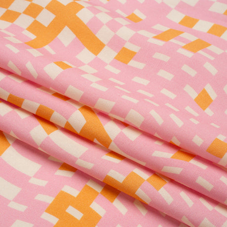 Mood Exclusive Pink Stay Wavy Baby Stretch Cotton Poplin