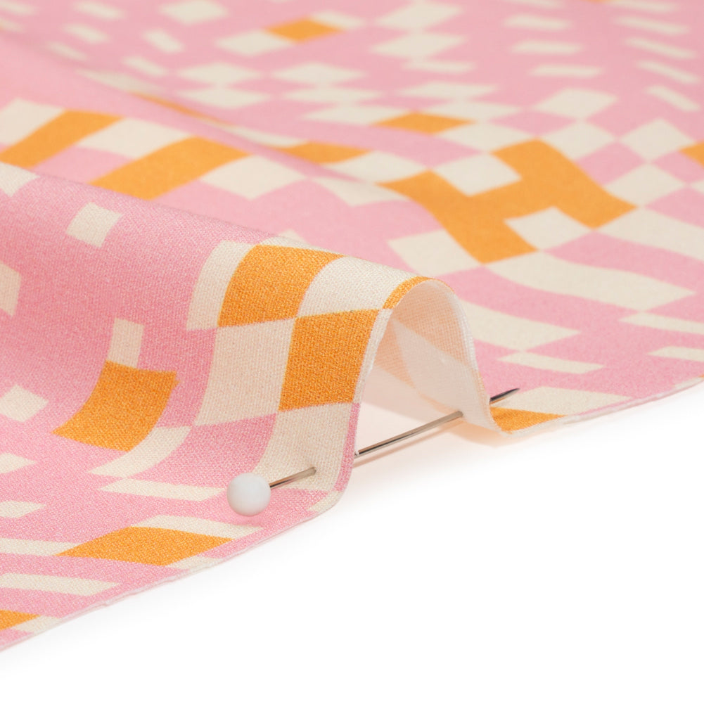 Mood Exclusive Pink Stay Wavy Baby Stretch Cotton Poplin