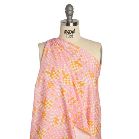 Mood Exclusive Pink Stay Wavy Baby Stretch Cotton Poplin