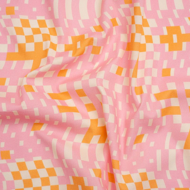 Mood Exclusive Pink Stay Wavy Baby Stretch Cotton Poplin