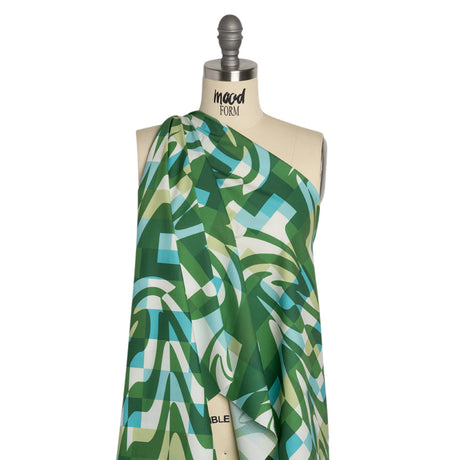 Mood Exclusive Green Game of Haze Stretch Cotton Poplin