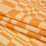 Mood Exclusive Creamsicle Cheeky Checkers Stretch Cotton Poplin