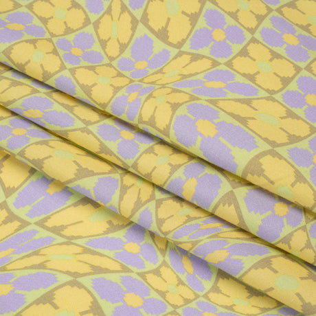 Mood Exclusive Lemon Cyber Checkers Stretch Cotton Poplin