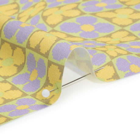 Mood Exclusive Lemon Cyber Checkers Stretch Cotton Poplin