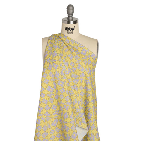 Mood Exclusive Lemon Cyber Checkers Stretch Cotton Poplin