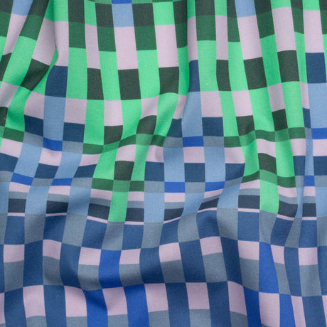 Mood Exclusive Blue Fruit Basket Fete Stretch Cotton Poplin