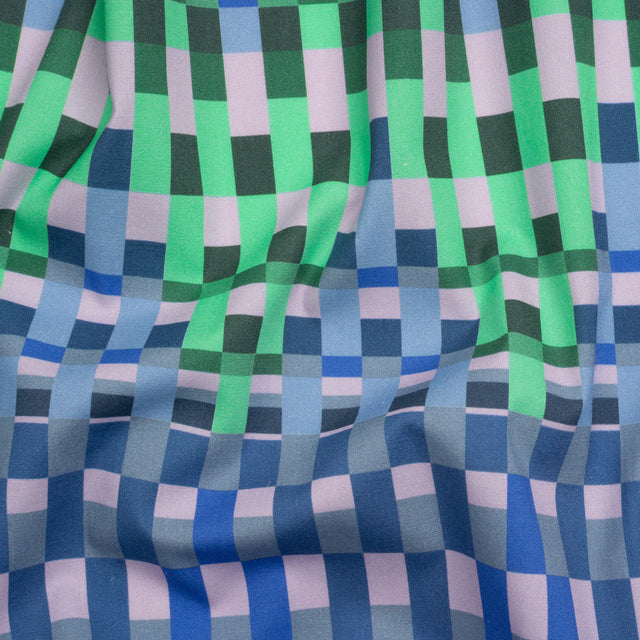 Mood Exclusive Blue Fruit Basket Fete Stretch Cotton Poplin