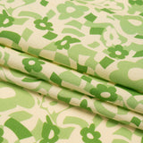 Mood Exclusive Green Puddled Petals Stretch Cotton Poplin