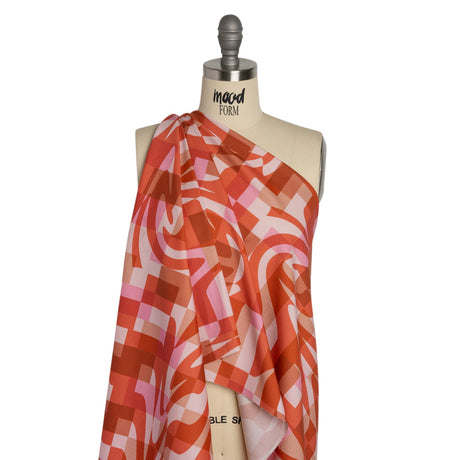 Mood Exclusive Red Game of Haze Stretch Cotton Poplin