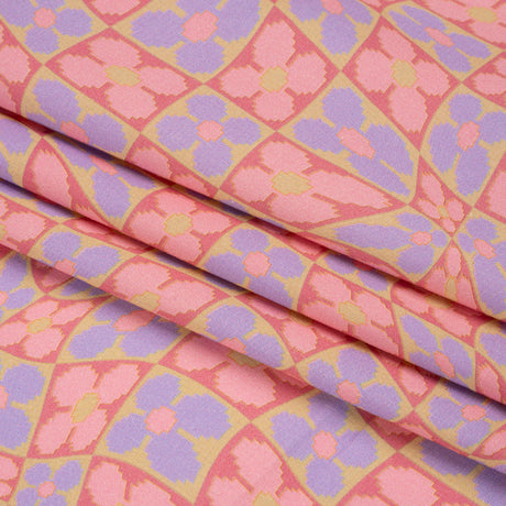 Mood Exclusive Bubblegum Cyber Checkers Stretch Cotton Poplin