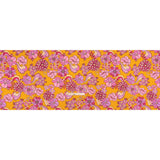 Stretch Polyester Woven Print - Mustart Yellow and Pink Retro Floral - Mood Exclusive Carnation Creative