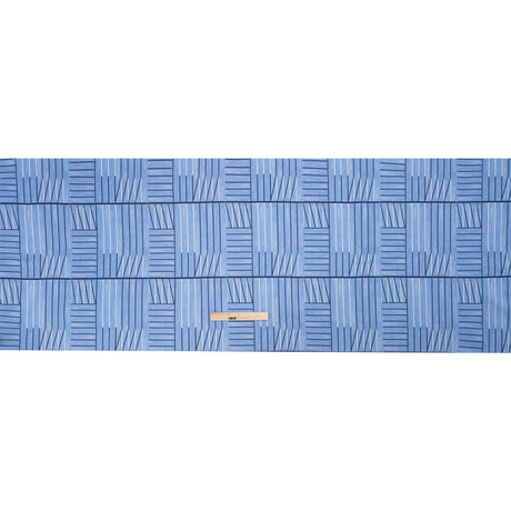 Stretch Cotton Twill Print - Blue Lines in Blocks - Mood Exclusive Structurally Sound