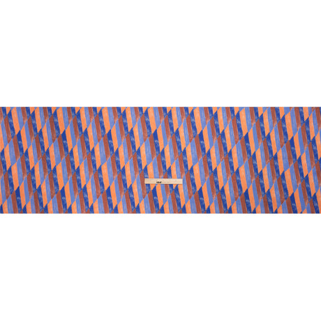 Stretch Cotton Twill Print - Blue and Orange Geometric - Mood Exclusive Checkerboard Chalk