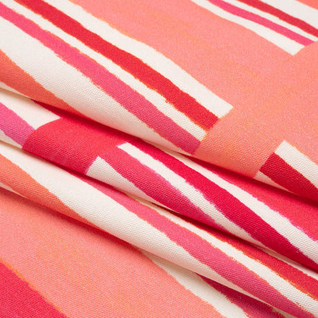 Stretch Cotton Twill Print - Pink and White Stripe Blocks - Mood Exclusive Candy Cane Window Pane