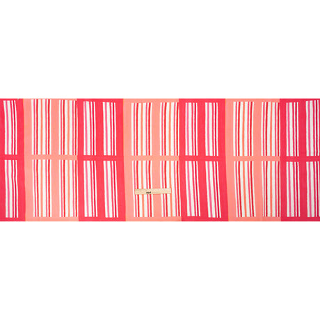 Stretch Cotton Twill Print - Pink and White Stripe Blocks - Mood Exclusive Candy Cane Window Pane