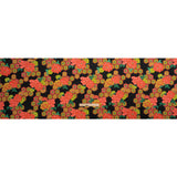 Recycled Polyester Twill Print - Black, Yellow and Coral Honeycomb Floral - Mood Exclusive Rose and Honey