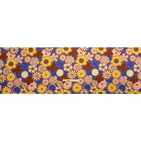 Recycled Polyester Twill Print - Yellow, Blue and Brown Floral - Mood Exclusive Confectioner's Crocus