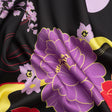 Recycled Polyester Twill - Black, Red and Purple Floral - Japanese Daydreams Print - Mood Exclusive Groove Collection