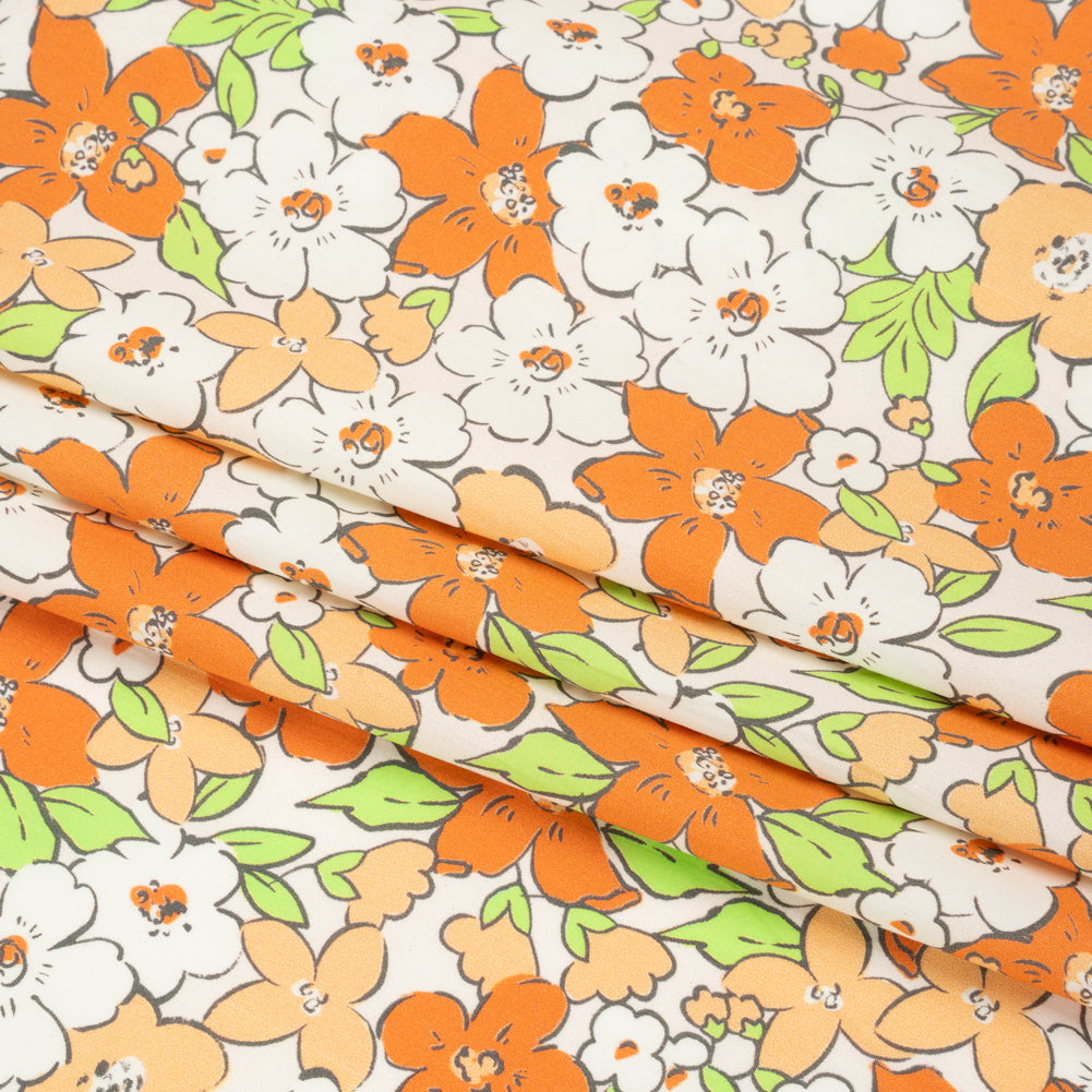 Mood Exclusive White Clementine Fields Cotton Poplin