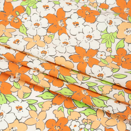 Mood Exclusive White Clementine Fields Cotton Poplin