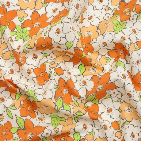 Mood Exclusive White Clementine Fields Cotton Poplin