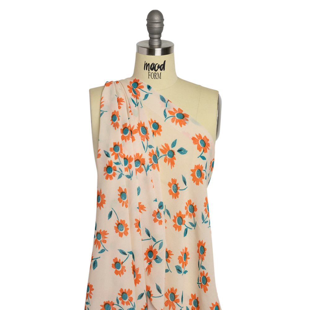Mood Exclusive Cream Dear Dahlia Viscose Georgette
