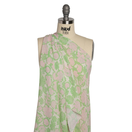 Mood Exclusive Lime Flowering Floor Viscose Georgette