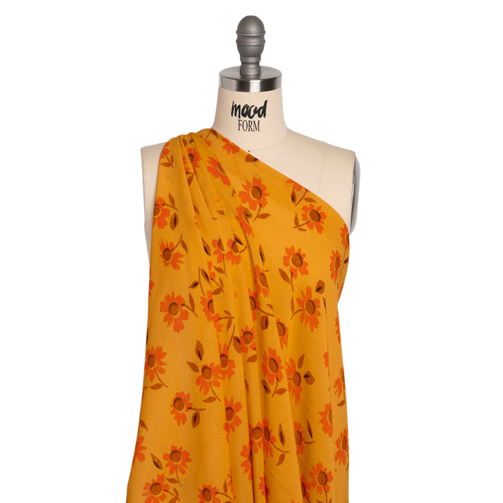 Mood Exclusive Yellow Ochre Dear Dahlia Viscose Georgette
