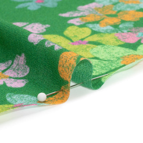 Mood Exclusive Green Flirt with Flowers Viscose Georgette