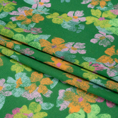 Mood Exclusive Green Flirt with Flowers Viscose Georgette