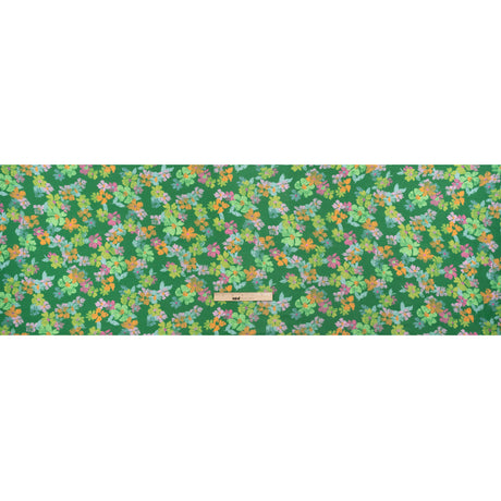 Mood Exclusive Green Flirt with Flowers Viscose Georgette