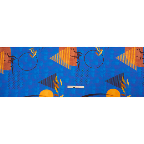 Mood Exclusive Blue Calligraph Creator Stretch Polyester Seersucker