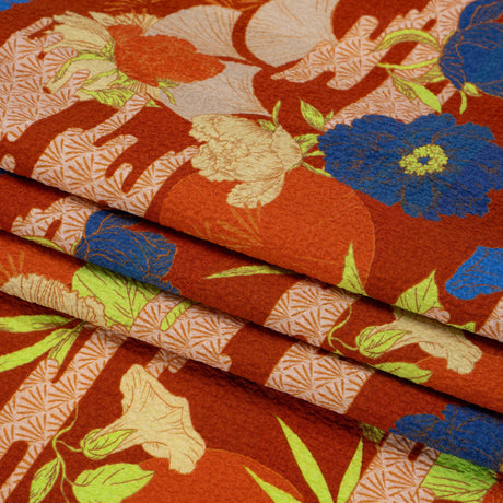 Mood Exclusive Yellow Skyfall Garden Stretch Polyester Seersucker