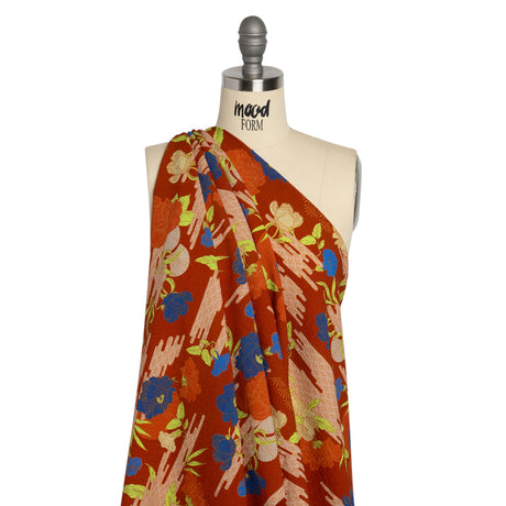 Mood Exclusive Yellow Skyfall Garden Stretch Polyester Seersucker