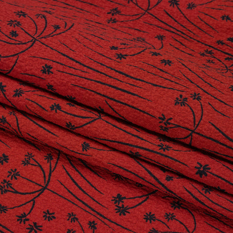 Mood Exclusive Red Dandelion Dreamer Stretch Polyester Seersucker
