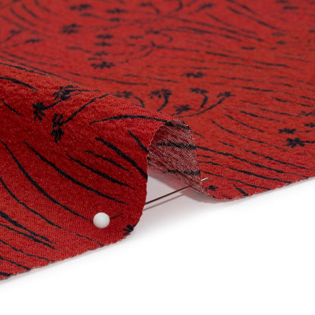 Mood Exclusive Red Dandelion Dreamer Stretch Polyester Seersucker