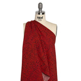 Mood Exclusive Red Dandelion Dreamer Stretch Polyester Seersucker
