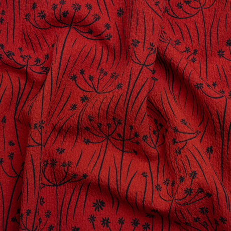 Mood Exclusive Red Dandelion Dreamer Stretch Polyester Seersucker